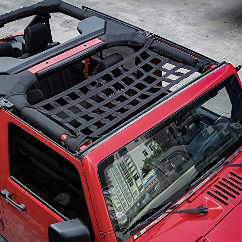 RTTCZ Mesh Cargo Net, Car Roof Net Hammock for Jeep Wrangler YJ TJ JK