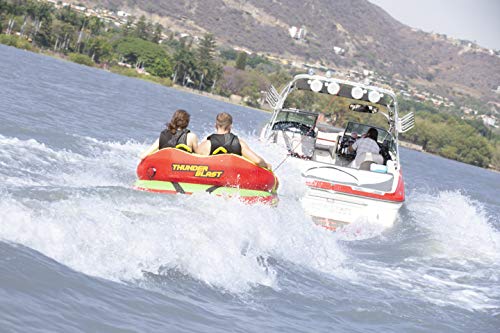 Big Sky Thunder Blast Towable Tube for 1-2 People - Roomy, Durable Boating Tubes for Lake, Beach, River, Snow - Watersports Towables - Quick Inflation and Deflation - Two Person Boat Toys and Floats