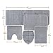 Over the Floor │ Bath Mats 5-Piece Set Thick Memory Foam - Close Out│ Bathroom Rugs Set, Toilet Rug, Water Absorbent, Extra Soft, Non-Slip Back │Gray