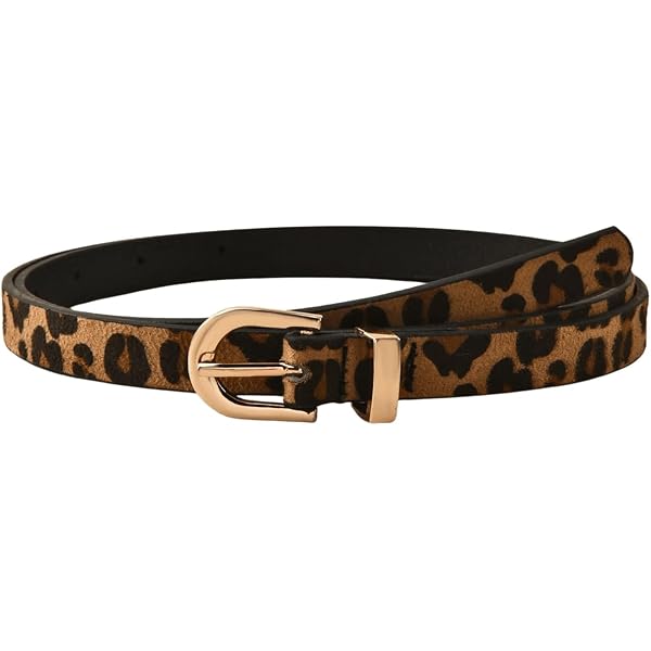 KorhLeoh Women PU Leather Dress Belt, Adjustable Leopard Leather KorhLeoh Women main image 3