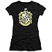 PopFunk Classic Harry Potter Hufflepuff Logo Teen Juniors Womens Premium Cotton Cap Sleeve Graphic T-Shirt & Stickers (X-Large)