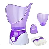 Facial Steamer Professional Steam Inhaler Facial Sauna Spa for Face Mask Moisturizer - Sinus with Aromatherapy; Pores with Timer and Extract Blackheads, Diffuser Skin Care(Purple)