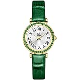 SHENGKE SK Fashion Crystal-Accented Watch for Women with Roman Numerals, Easy Read Dial Watch