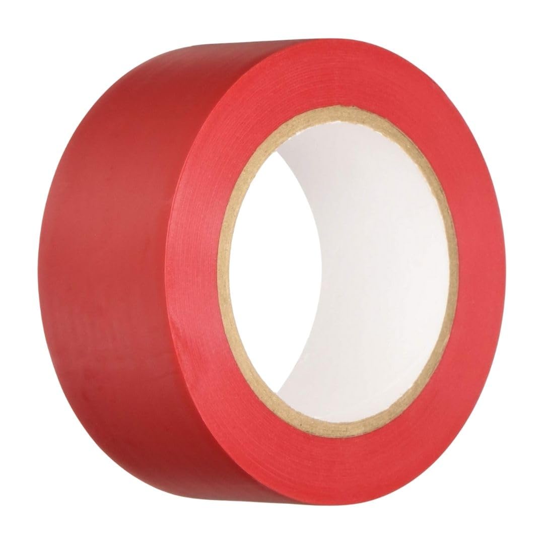 BONUS Eurotech 1BL23.45.0050/033A# Floor Marking PVC Tape, Rubber Based Adhesive, Width 50 mm, Length 33 m, Thickness 0.17 mm, Red