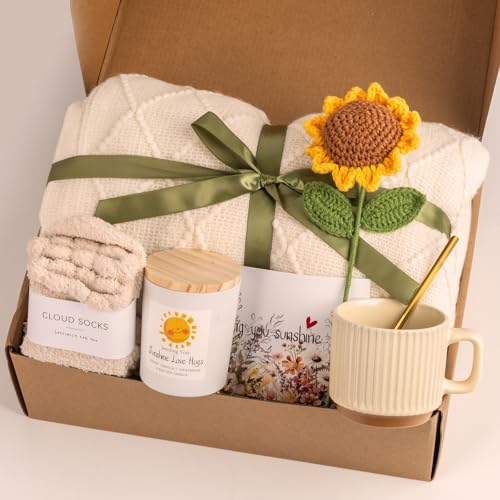 Anforsun Sending Sunshine Sunflower, Thinking of You Care Package Unique Gift Baskets