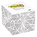 Post-it Notes Cubes, White with Metallic Geometric Print, 3 - 620-Sheet Cubes