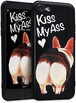 iPhone 8 Case,iPhone 7 case,COZICROO Animal Series Slim Fit Shell Soft TPU Full Protective Anti-Scratch Resistant Cover Case for iPhone 7(4.7 Inch)(Black Corgi)