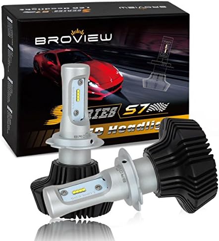 BROVIEW S7 Series H7 Low/High/Fog Lights LED Headlight Conversion 8000 lumens Xenon White -2PCS