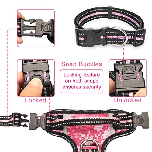 WINSEE Dog Harness No Pull, Pet Harnesses with Dog Collar, Adjustable