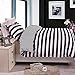 NTBAY 2 Pieces Duvet Cover Set Twin Size for Kids, Reversible Zipper Comforter Cover with 4 Corner Ties and 1 Pillow Sham, Soft Brushed Microfiber Duvet Cover Set with Black and White Stripe Printed
