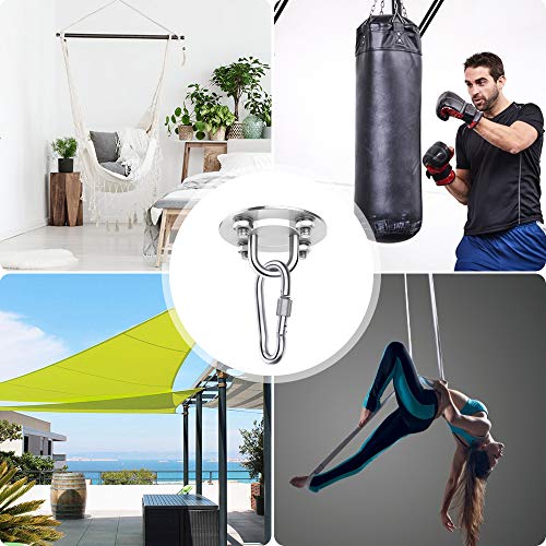 Deckenhaken Halterung,Deckenhaken Hängesessel,Edelstahl Schwerlast Deckenhalterung,360° Rotation,Decken Haken… – Bild 7