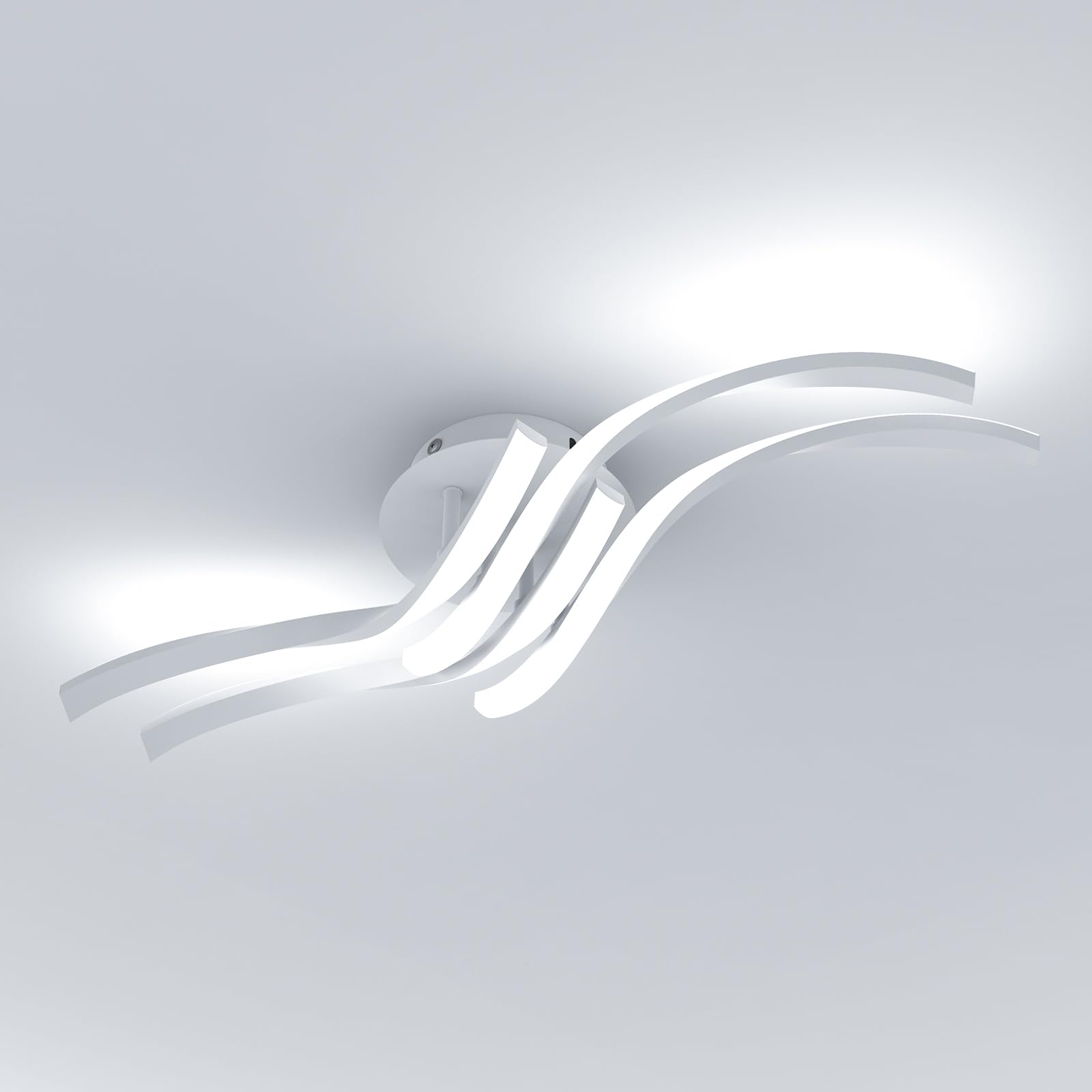 Comely Modern LED Ceiling Light, 32W 3600LM 60cm LED Ceiling Lamp, White Aluminum Indoor Ceiling Lighting for Bedroom, Living Room, Hallway, Cold White Light 6500K