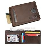 Men’s Wallet Genuine Leather Minimalist Front Pocket Slim Bifold RFID Blocking