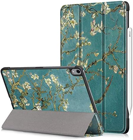 VinMas Premium Trifold Case for iPad Pro 11", [Rubber Cover] Slim Fit Leather Smart Case with Rubber Back Cover [Apple Pencil Charging Supported] Compatible with iPad Pro 11" 2018 (Apricot Flower)