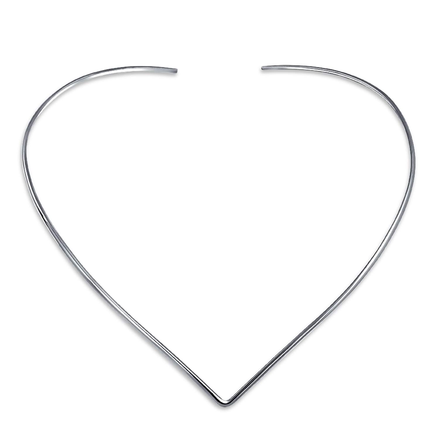 Bling Jewelry Basic Simple Slider Choker V Shape Collar Statement Necklace For Women .925 Silver Sterling Add Your Pendant 2MM โ image 1