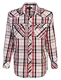 Studio 10 By Gioberti Mens Western Plaid Long Sleeve Shirt, Red / White, X Large