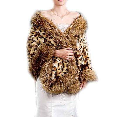 Aukmla Brown Sleeveless Faux Fur Bride Bridesmaids Shawl Wedding Fur Wraps and Shawls Bridal Fur Stole Aukmla Brown Sleeveless Faux Fur Bride Bridesmaids Shawl Wedding Fur Wraps and Shawls Bridal Fur Stole