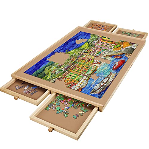 1000 Piece Wooden Puzzle Board, 29 x 21 Inch Jigsaw Puzzle Boards and