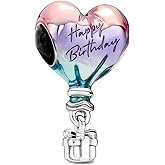 Amuefer S925 Silver 14K Gold Plated Charm for Pandora Bracelet Necklace Women, Jewelry Gift, Valentines Mothers Day Christmas Birthday Anniversary, Mom Daughter Auntie Grandma Friend Wife Girlfriend