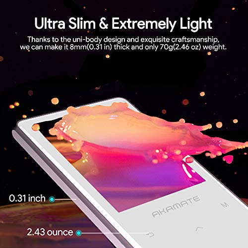 MP3 Player, 16GB Player with Bluetooth 4.2, Music Player with FM Radio, One Click Recording, 2.4" Screen, Built-in Speaker, HiFi Lossless Sound, Support up to 128GB(Earphone, Sport Armband)