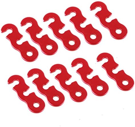 お買い得 ノーブランド品 テント グッズ アルミ製 ロープ ストッパー ロープテンショナー X ガイラインライナー 10個 1 5cm 4 2
