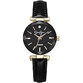 Jessica Simpson Diamond Collection Women's Watch, Classic Quartz, Leather Band, Round Faceted Crystal Face, Elegant Dress Watch for Women