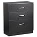 Black Drawer Chest Storage with 3 Drawers