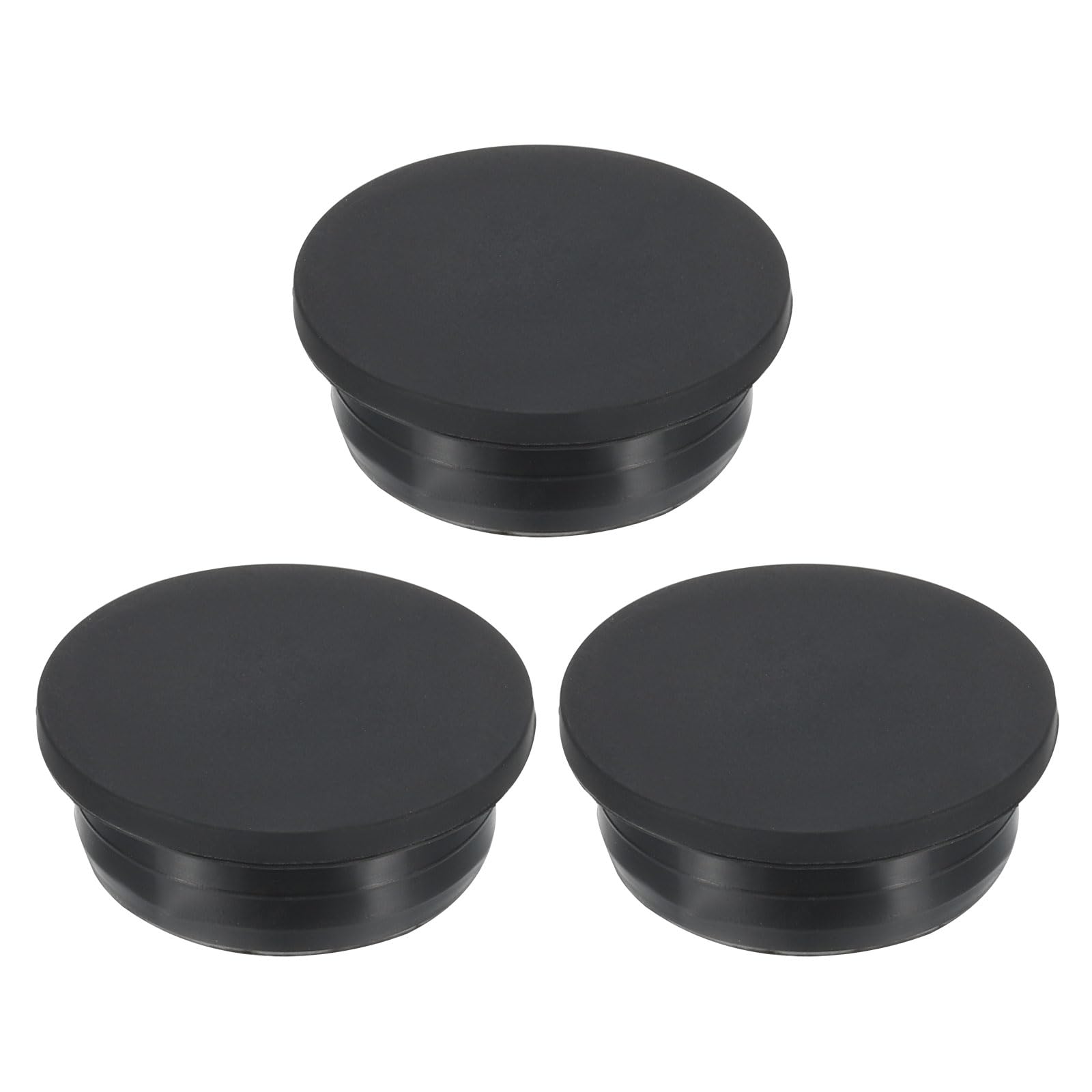 PATIKIL 39.3mm Diameter Rubber Hole Plugs, 3 Pcs Silicone Rubber Round Hole Stoppers for 38-39mm Hole, Black