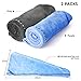 Microfiber Hair Towel Wrap Turban, Duomishu Super Absorbent Anti-Frizz Hair Drying Towels Cap for Curly, Long and Thick Hair, 2 Pack (Blue/Grey)