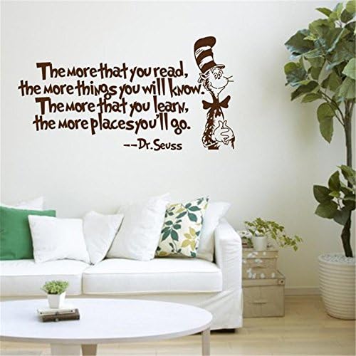 fdfzz wall sticker mural art decal The More That You Read, the more things you will know the more that you learn, the more places You'll go. Dr.Seuss quotes art decor