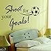 DNVEN Kids Sports Learning Removable Wall Stickers Decals DIY Boys Room Decor Murals Shoot for Your Goals Soccer Football Quotes Motivational Lettering Vinyl Wall Arts Decals 32 inches x 24 inches
