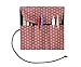 Saki P-661 Roll Pen Case with Traditional Japanese Fabric - Dark Red