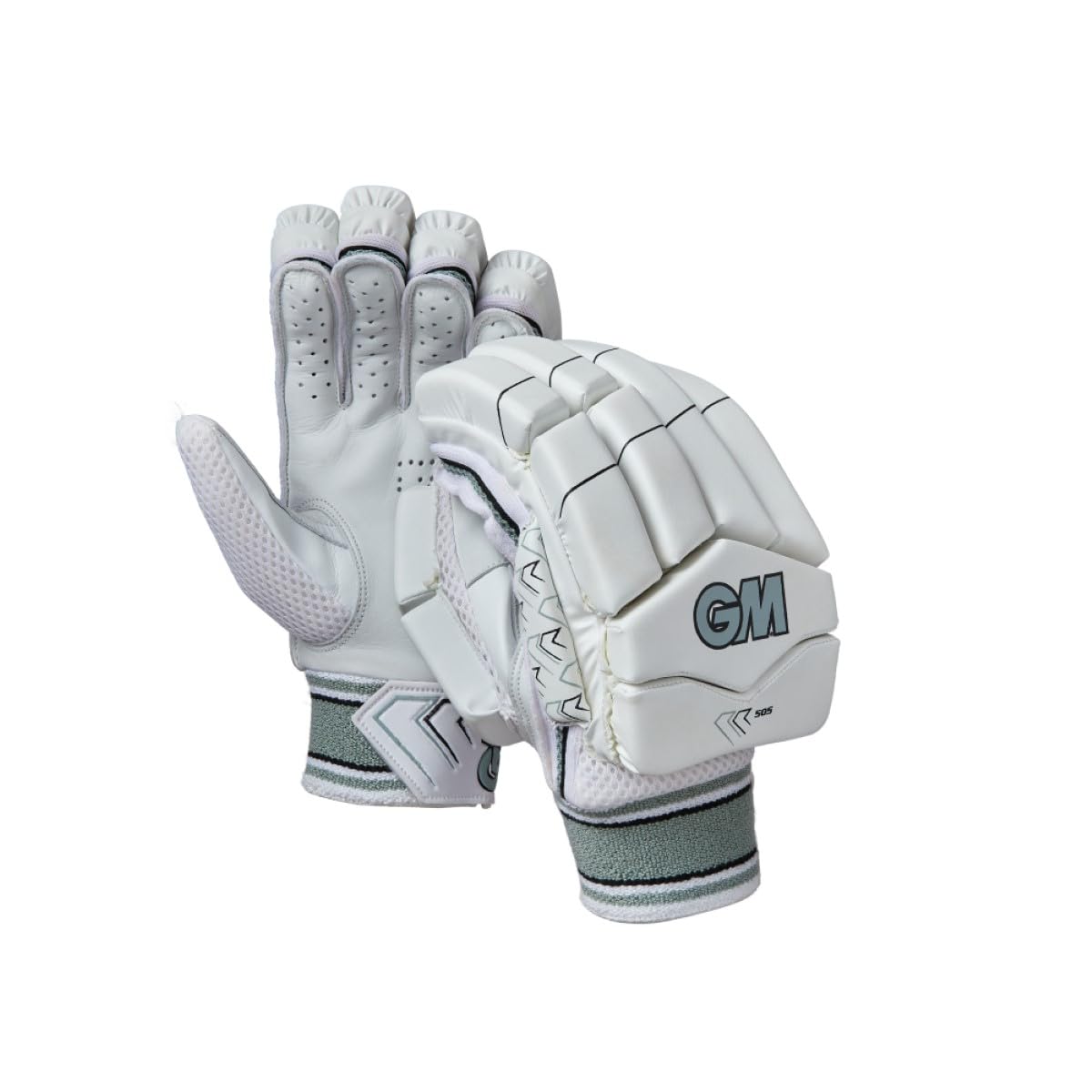 Gunn & Moore GM | Cricket Batting Gloves | 505 | Lightweight Design | Calf Leather Palm | Youths Left Handed | Approx Weight per Pair 320 g