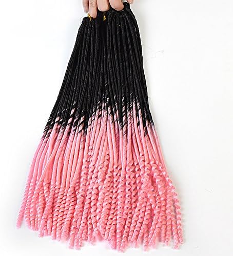 LMHair Ombre Color Crochet Faux Braiding Hair 20 Inches Hollow Soft Dreadlocks Braids Synthetic Wig Hair Extensions for Black Women