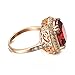 Yoursfs Big Stone Rings For Women Round Red Created Ruby 18K Rose Gold Plated Women's Ring Size 5.5
