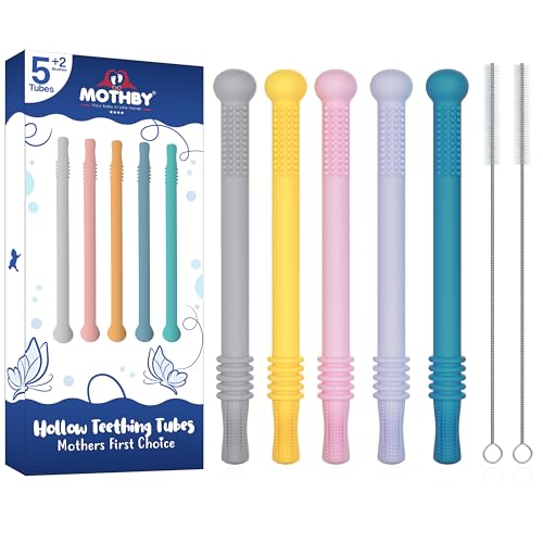 Teething Straws for Babies of 312 Months 5 Pcs Teething Tubes 6.3