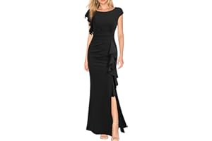 WOOSEA Women's Split Bodycon Mermaid Evening Cocktail Long Dress