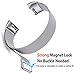 Maledan Metal Replacement Bands Compatible for Fitbit Charge 3 and Charge 3 SE, Milanese Loop Accessories Stainless Steel Mesh Magnetic Band with Unique Magnet Lock for Charge 3, Silver, Small