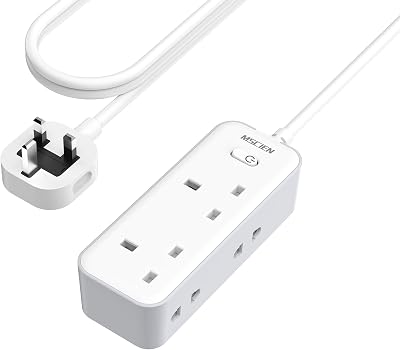 Mscien 3m Extension Lead with 3 USB Slots UK Shaver Plug Adaptor 13A Fuse