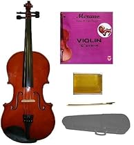 GRACE 1/10 Size Natural Acoustic Violin with Case and Bow + Free Rosin+Merano Brand E String
