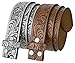 BS220 Western Floral Engraved Embossed Tooled Genuine Leather Belt Strap w/Snaps 1 1/2