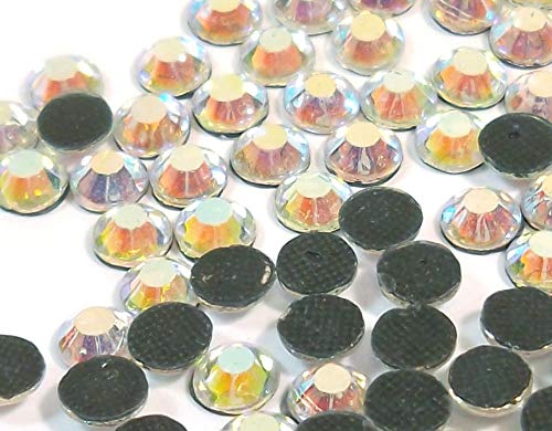 Perlin Pack of 720 Hot Fix 6 mm Glass Flat Back Rhinestones SS30 HotFix Round Crystal Gemstones 5.5 ~ 6 mm (Crystal AB)
