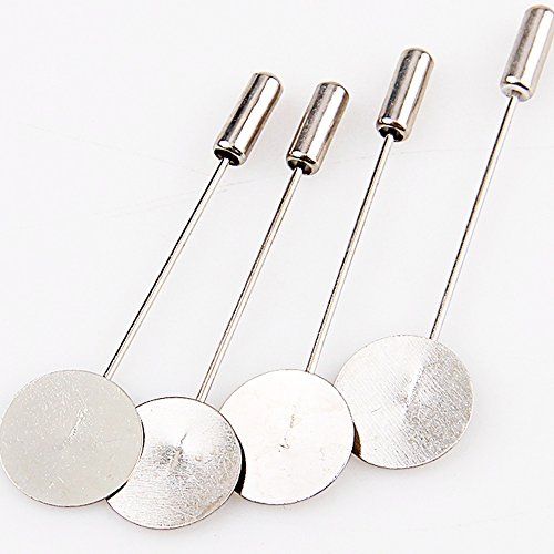 image for NANAMI 40 Pcs Silver Tone Round Tray Lapel Stick Brooch Pin Needle Sui