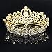 Ollacy Gold Silver Crystal Heart Rhinestone Headband Crown for Cake Topper Party Wedding Princess Headpiece Tiara (Gold)