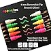 Liquid Chalk Markers Neon Color Bistro Set Includes 5 Reversible Tip Erasable Pens, 8 Chalkboard Labels and 1 Eraser Cloth. Dry Erase Markers for Glass, Blackboard, Kids Art & Car