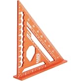 Klein Tools 9357SSQ Rafter Square, 7-Inch, Double Laser Etched Aluminum, Multi-Functional, Carpenter Measuring Layout Tool, Triangle Ruler for Woodworking