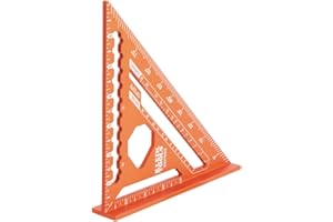 Klein Tools 9357SSQ Rafter Square, 7-Inch Speed Square, Double Laser Etched Aluminum, Multi-Functional, Carpenter Measuring L