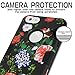 TOPSKY Compatible with iPhone 6S Plus Case,iPhone 6 Plus Case, Three Layers Rugged Armor Shockproof Soft Silicone Anti-Scratch Hard PC Protective Case for iPhone 6 Plus/6s Plus,Flower 2 Black