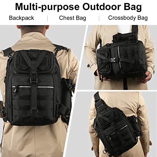 BLISSWILL Fishing Backpack Outdoor Tackle Bag Large Fishing Tackle Bag Water-Resistant Fishing Backpack with Rod Holder Shoulder Backpack - Thumbnail 6