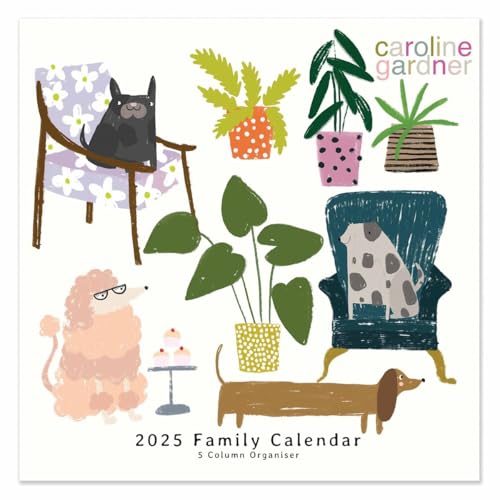 2025 Caroline Gardner Dogs Square Family Planner Organiser Wall Calendar